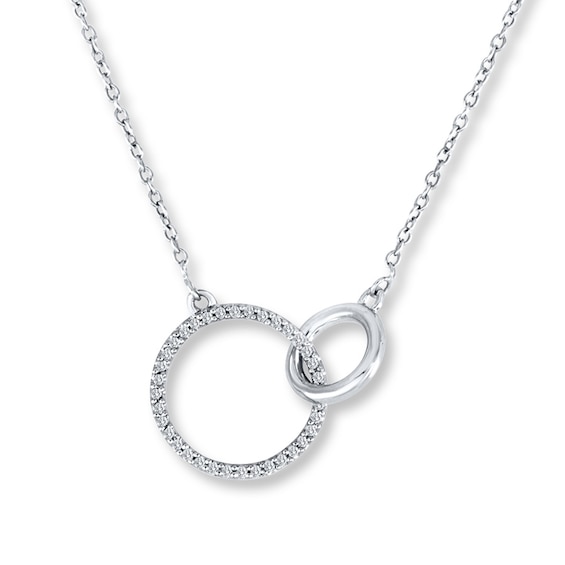 Previously Owned Diamond Circle Necklace 1/10 ct tw Round-cut Sterling Silver