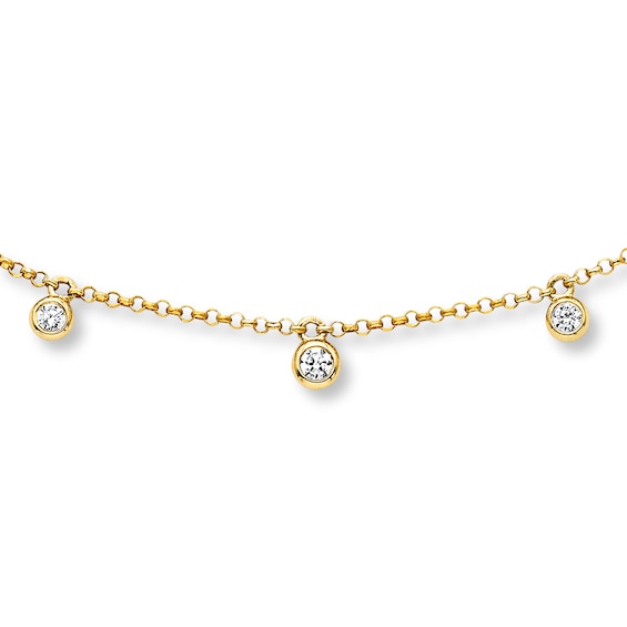Previously Owned Diamond Choker Necklace 1/6 Carat tw 10K Yellow Gold