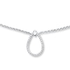 Previously Owned Diamond Teardrop Choker Necklace 1/15 Carat tw Sterling Silver