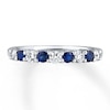 Thumbnail Image 1 of Previously Owned Natural Sapphire Ring 1/3 ct tw Diamonds 14K White Gold