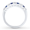Thumbnail Image 2 of Previously Owned Natural Sapphire Ring 1/3 ct tw Diamonds 14K White Gold