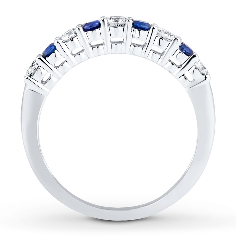 Main Image 2 of Previously Owned Natural Sapphire Ring 1/3 ct tw Diamonds 14K White Gold