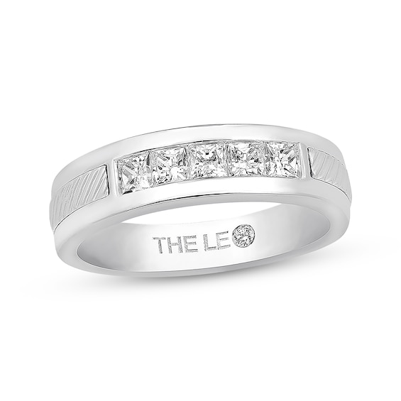 Previously Owned Leo Diamond Men's Wedding Band 3/4 ct tw Square 14K White Gold