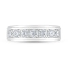 Previously Owned Men's THE LEO Diamond Wedding Band 1 ct tw Round-cut 14K White Gold