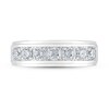 Thumbnail Image 2 of Previously Owned Men's THE LEO Diamond Wedding Band 1 ct tw Round-cut 14K White Gold