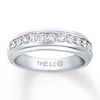 Previously Owned Men's THE LEO Wedding Band 1/2 ct tw Round-cut Diamonds 14K White Gold