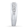 Thumbnail Image 3 of Previously Owned Men's THE LEO Wedding Band 1/2 ct tw Round-cut Diamonds 14K White Gold