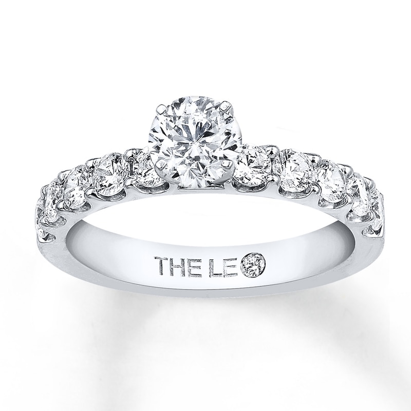 Previously Owned THE LEO Diamond Engagement Ring 1-3/8 ct tw Round-cut 14K White Gold