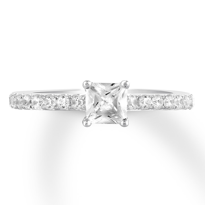 Main Image 4 of Previously Owned THE LEO Diamond Engagement Ring 3/4 ct tw Princess & Round-cut 14K White Gold