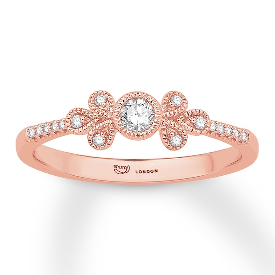 Previously Owned Emmy London Diamond Ring 1/6 ct tw Round-cut 10K Rose Gold