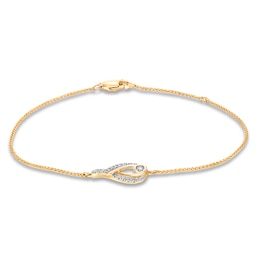 Previously Owned Interwoven Diamond Bracelet 1/6 ct tw Round-cut 10K Yellow Gold