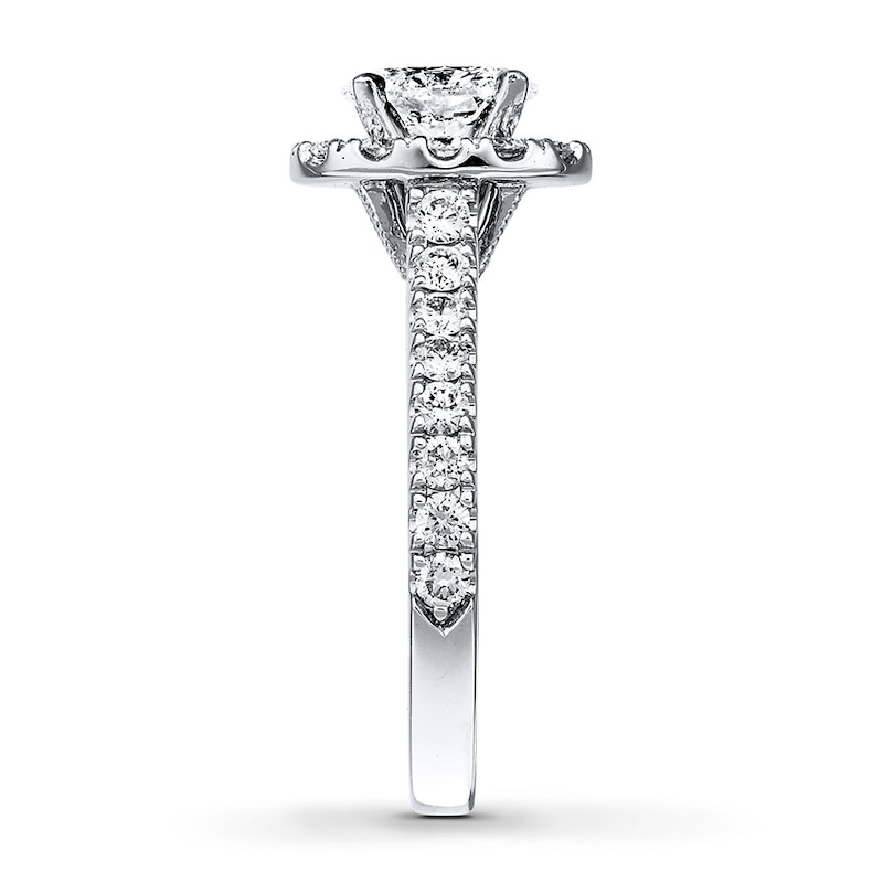 Previously Owned Neil Lane Engagement Ring 1-1/2 ct tw Oval & Round-cut Diamonds 14K White Gold