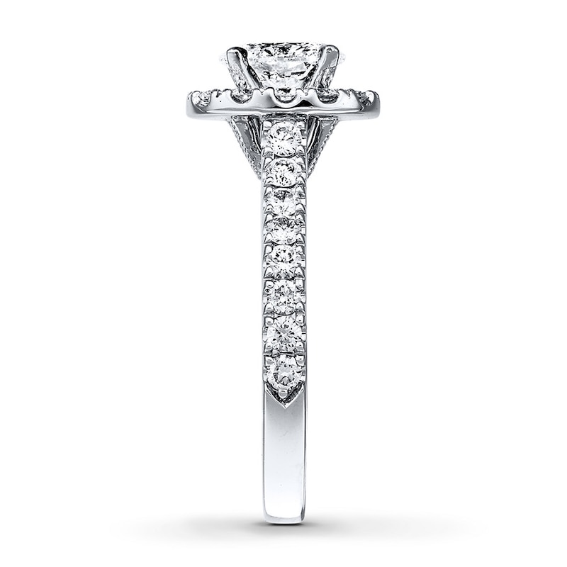 Previously Owned Neil Lane Engagement Ring 1-1/2 ct tw Oval & Round-cut Diamonds 14K White Gold - Size 4.75