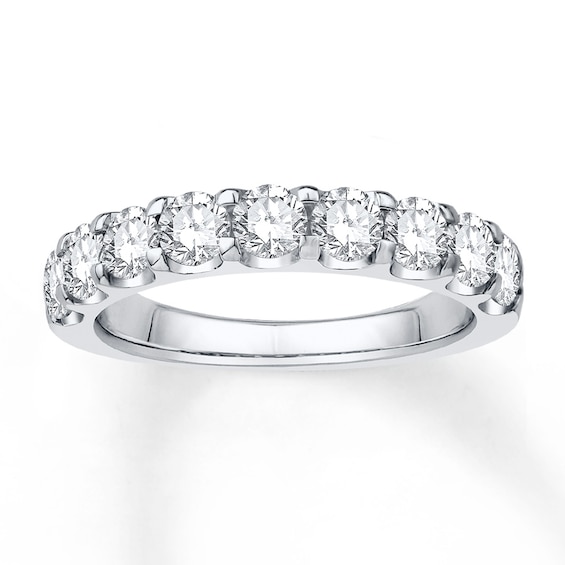 Previously Owned Diamond Anniversary Band 1-1/2 ct tw Round-cut 14K White Gold Size 5
