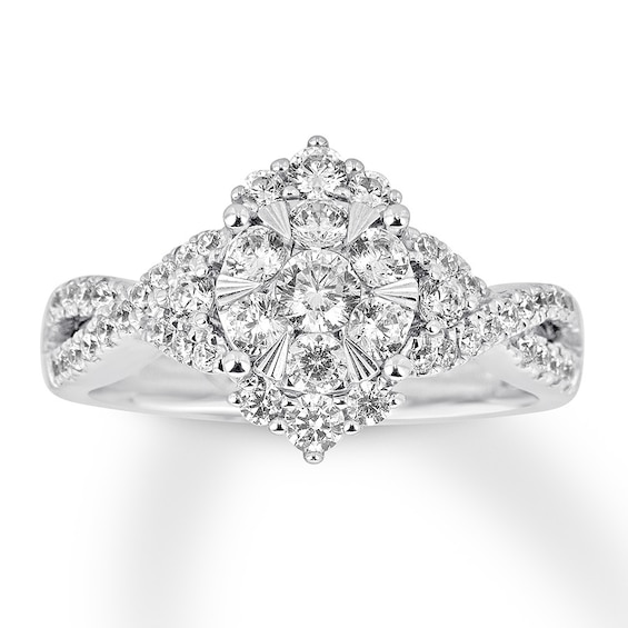 Previously Owned Diamond Engagement Ring 1 ct tw Round-cut 14K White Gold Size 8.5