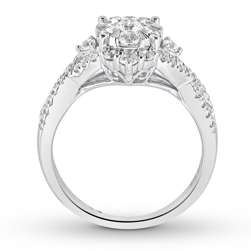 Previously Owned Diamond Engagement Ring 1 ct tw Round-cut 14K White Gold - Size 8.5