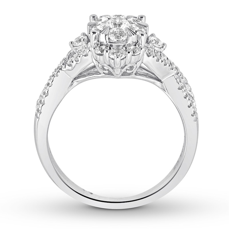 Main Image 2 of Previously Owned Diamond Engagement Ring 1 ct tw Round-cut 14K White Gold - Size 8.5