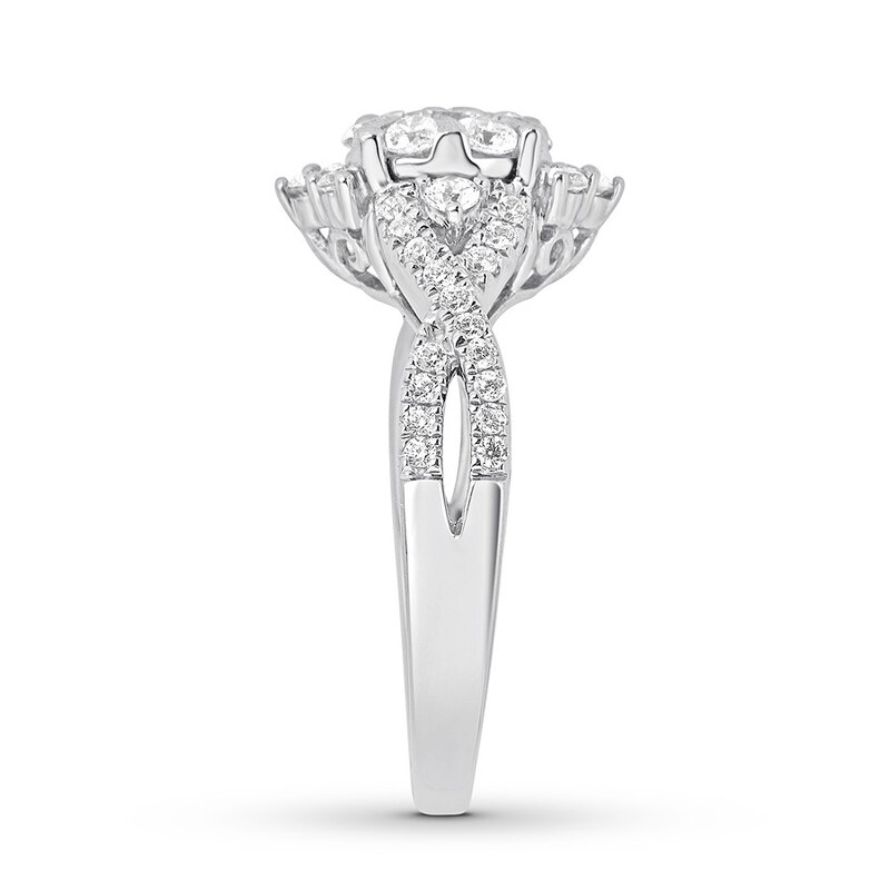 Main Image 3 of Previously Owned Diamond Engagement Ring 1 ct tw Round-cut 14K White Gold - Size 8.5