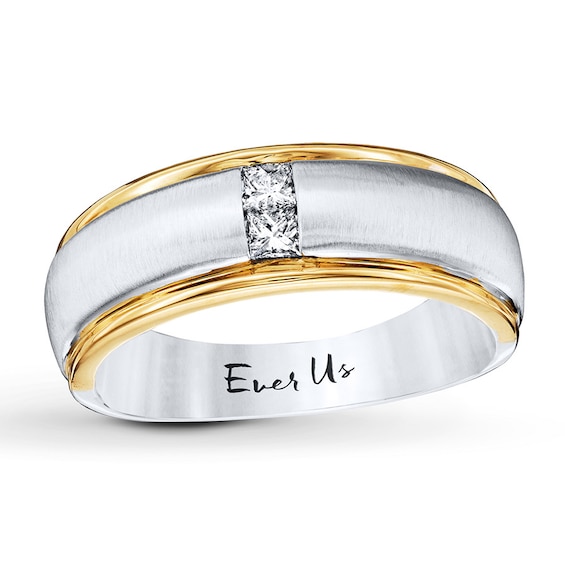 Previously Owned Ever Us Men's Ring 1/5 ct tw Diamonds 14K Two-Tone Gold Size 12