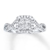 Thumbnail Image 0 of Previously Owned Diamond Engagement Ring 3/4 ct tw Princess & Round-cut 14K White Gold - Size 5