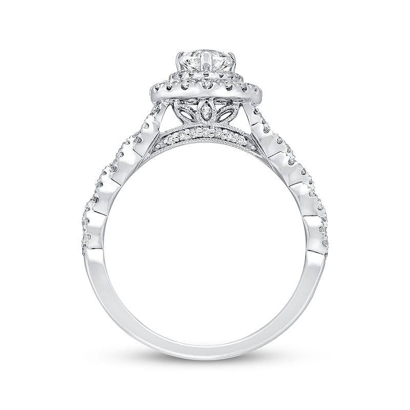 Previously Owned Neil Lane Engagement Ring 3/4 ct tw Heart & Round-cut Diamonds 14K White Gold