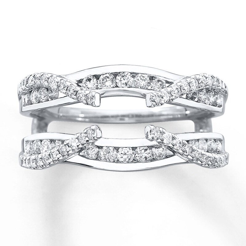 Previously Owned Enhancer Ring 3/4 ct tw Round-cut Diamonds 14K White Gold - Size 8.5