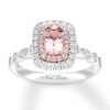 Previously Owned Neil Lane Morganite Engagement Ring 5/8 ct tw Round-cut Diamonds 14K Two-Tone Gold
