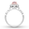 Thumbnail Image 1 of Previously Owned Neil Lane Morganite Engagement Ring 5/8 ct tw Round-cut Diamonds 14K Two-Tone Gold - Size 9.25