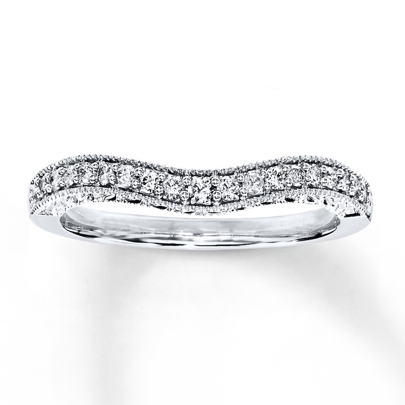 Main Image 1 of Previously Owned Diamond Wedding Band 1/5 ct tw Round-cut 10K White Gold Size 9.25