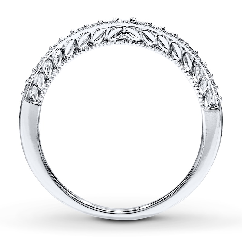 Main Image 2 of Previously Owned Diamond Wedding Band 1/5 ct tw Round-cut 10K White Gold Size 9.25