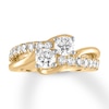 Thumbnail Image 1 of Previously Owned Ever Us Two-Stone Diamond Annivesary Ring 1-1/2 ct tw Round-cut 14K Yellow Gold - Size 4.5
