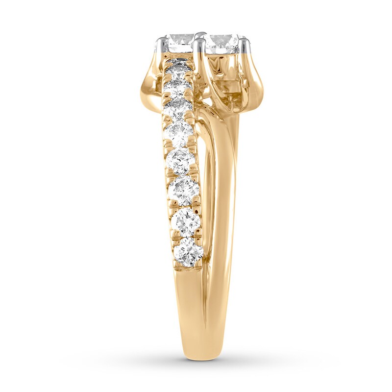 Main Image 2 of Previously Owned Ever Us Two-Stone Diamond Annivesary Ring 1-1/2 ct tw Round-cut 14K Yellow Gold - Size 4.5