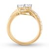 Thumbnail Image 3 of Previously Owned Ever Us Two-Stone Diamond Annivesary Ring 1-1/2 ct tw Round-cut 14K Yellow Gold - Size 4.5