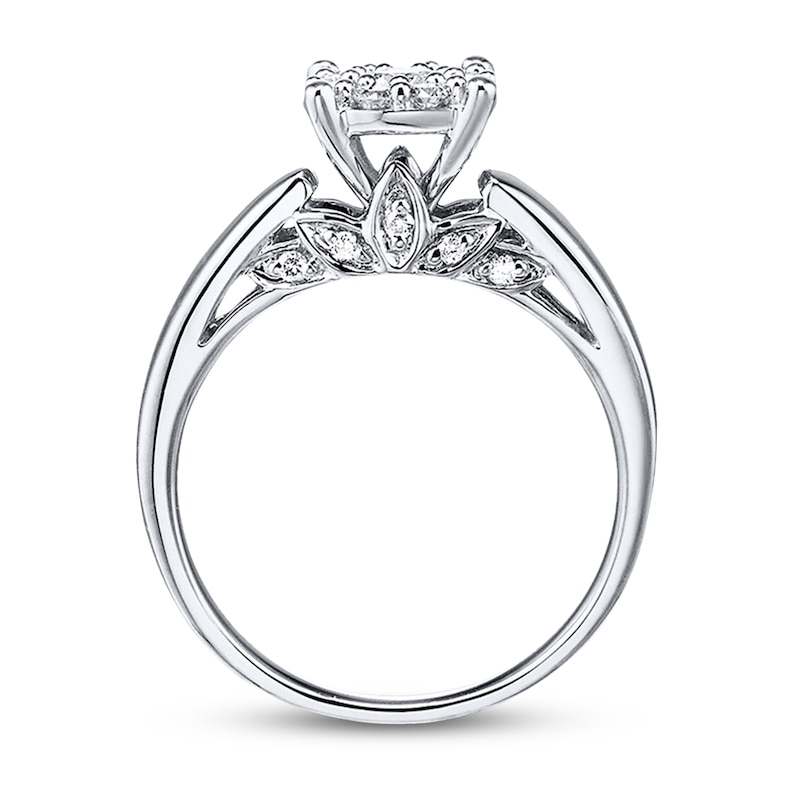 Main Image 4 of Previously Owned Diamond Ring 1/2 ct tw Round-cut 10K White Gold - Size 5