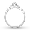 Thumbnail Image 1 of Previously Owned Diamond Engagement Ring 1/3 ct tw Marquise & Round-cut 10K White Gold