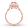 Previously Owned Neil Lane Morganite Engagement Ring 1 ct tw Round-cut Diamonds 14K Rose Gold