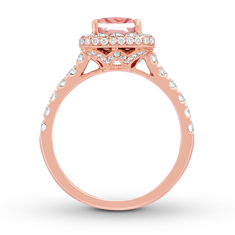 Main Image 2 of Previously Owned Neil Lane Morganite Engagement Ring 1 ct tw Round-cut Diamonds 14K Rose Gold - Size 4.5