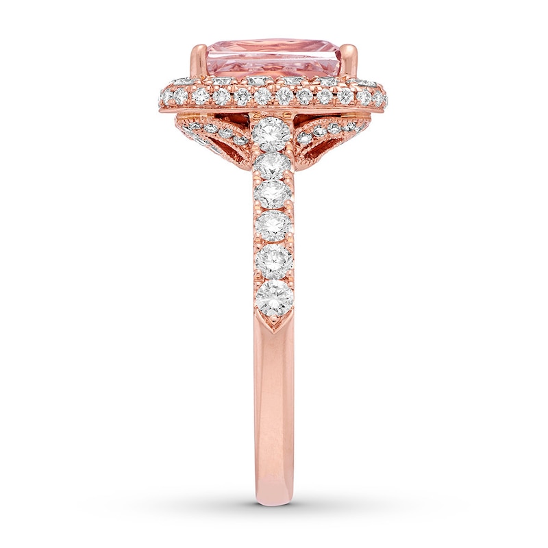 Main Image 3 of Previously Owned Neil Lane Morganite Engagement Ring 1 ct tw Round-cut Diamonds 14K Rose Gold - Size 4.5