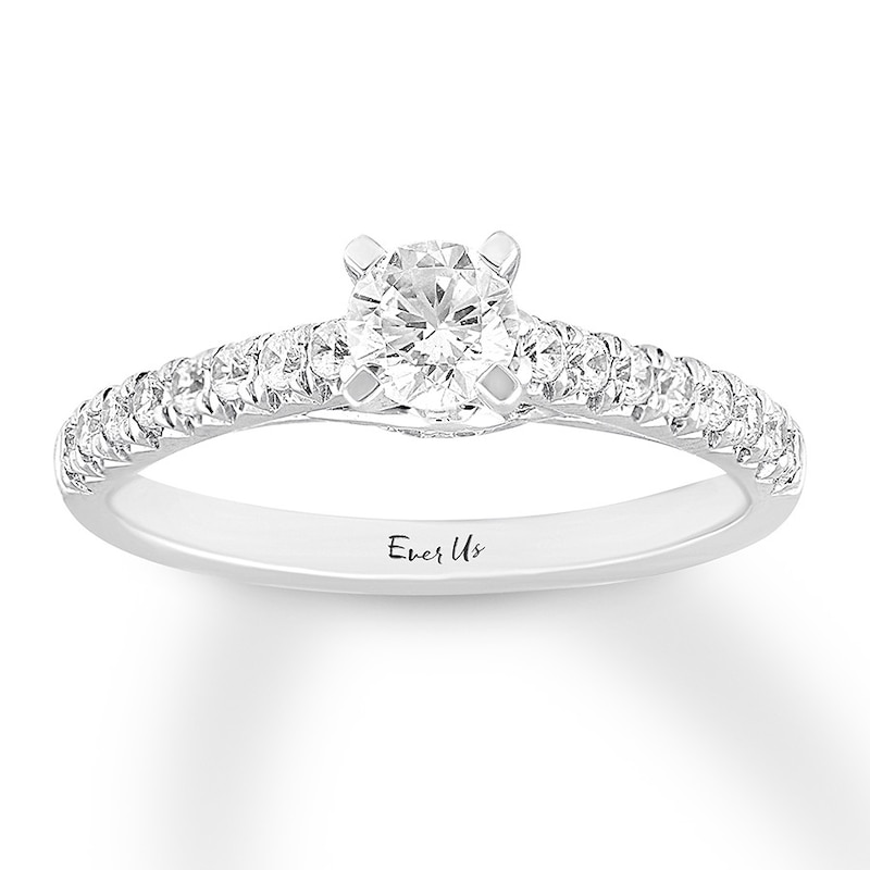 Main Image 1 of Previously Owned Ever Us Diamond Engagement Ring 5/8 ct tw Round-cut 14K White Gold - Size 7