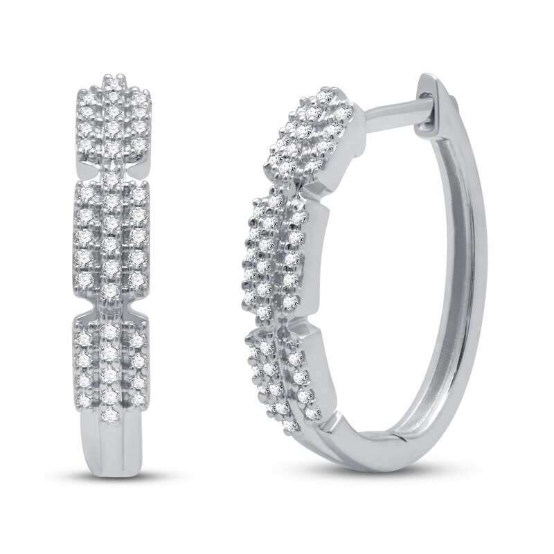 Previously Owned Diamond Hoop Earrings 1/4 ct tw Sterling Silver