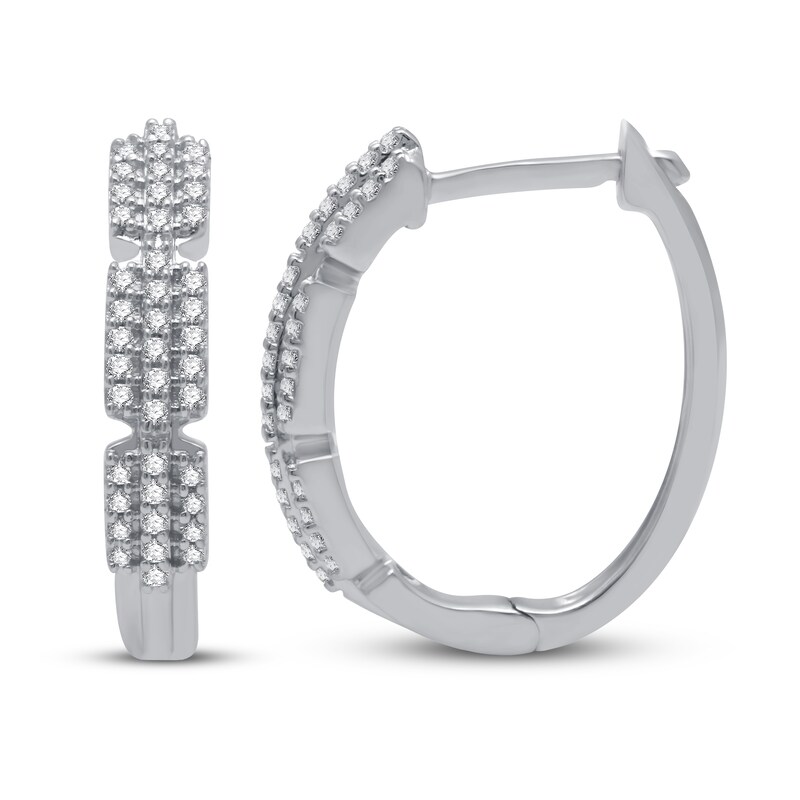 Previously Owned Diamond Hoop Earrings 1/4 ct tw Sterling Silver