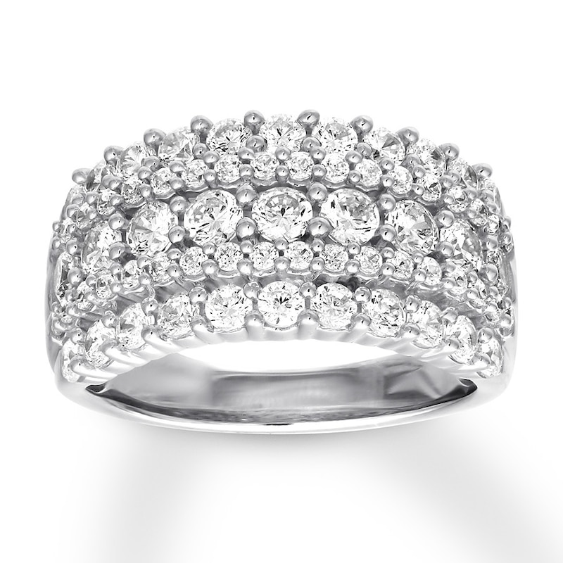Main Image 1 of Previously Owned Diamond Anniversary Band 2 ct tw Round-cut 10K White Gold