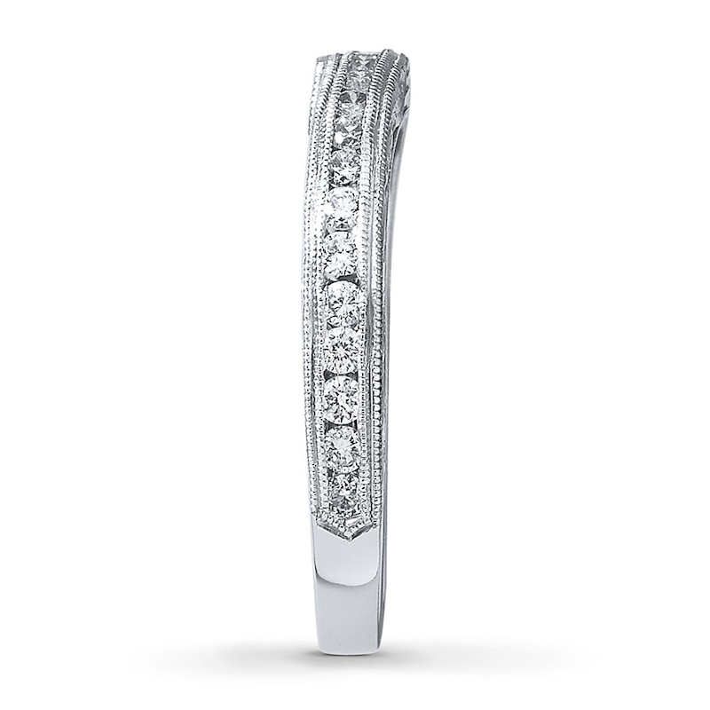 Main Image 3 of Previously Owned Neil Lane Wedding Band 1/2 ct tw Round-cut 14K White Gold - Size 4.5