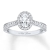 Previously Owned Neil Lane Engagement Ring 1-3/8 ct tw Oval & Round-cut 14K White Gold