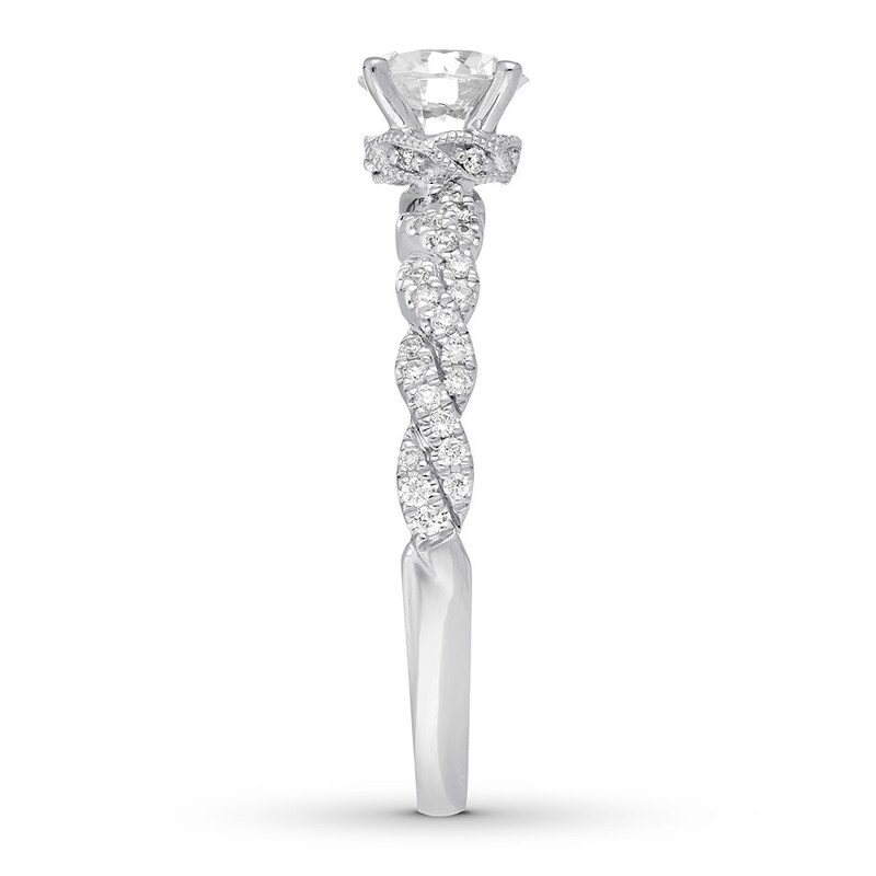 Main Image 3 of Previously Owned Neil Lane Engagement Ring 7/8 ct tw Round-cut 14K White Gold