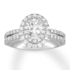 Previously Owned Neil Lane Diamond Engagement Ring 1-3/4 ct tw Oval & Round-cut 14K White Gold
