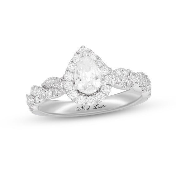 Previously Owned Neil Lane Diamond Engagement Ring 1 ct tw Pear & Round-cut 14K White Gold