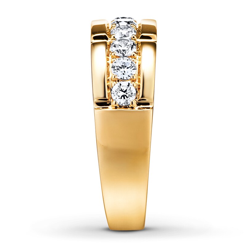 Main Image 3 of Previously Owned Men's Diamond Wedding Band 1 ct tw Round-cut 14K Yellow Gold