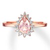 Thumbnail Image 1 of Previously Owned Morganite Engagement Ring 1/4 ct tw Round-cut Diamonds 14K Rose Gold