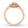 Thumbnail Image 2 of Previously Owned Morganite Engagement Ring 1/4 ct tw Round-cut Diamonds 14K Rose Gold